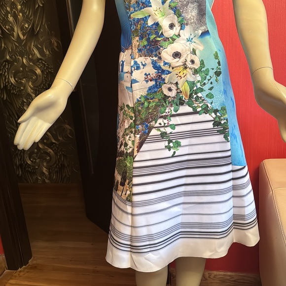 Clover Canyon printed fit and flare scuba knee dress S - Picture 5 of 14